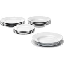 IKEA Upplaga Beyaz 18 Parça Rustik Porselen Yemek Takımı