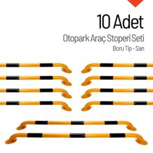 İleri Trafik 200x13 cm 60 mm 10 Adet Boru Tip Sarı Oto Park Araç Stoperi
