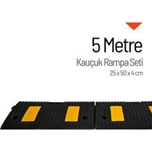 İleri Trafik Kauçuk Rampa, Otopark Rampası, Kaldırım Rampası 25 x 50 x 4 cm 5 Metre