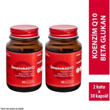Imuneks Farma Q10 Beta Glukan 13/16 ve Koenzim Q10 İçeren Takviye Edici Gıda 30 Kapsül x 2 Adet
