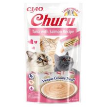 Inaba 4x14 gr Ciao Churu Ton Balıklı ve Somonlu Kedi Ödül Kreması
