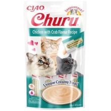 Inaba Ciao Churu 4x14 gr Cream Tavuklu ve Yengeçli Kedi Ödül Kreması