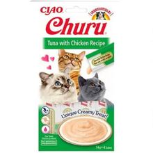 Inaba Ciao Churu 4x14 gr Cream Ton Balıklı Ve Tavuklu Kedi Ödül Kreması