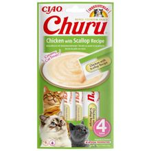 Inaba Ciao Churu Cream Tavuklu ve Deniz Taraklı 4x14 gr Krema Kedi Ödülü