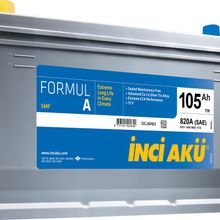 İnci Akü Formul A Asia 12V 105Ah 820CCA Akü