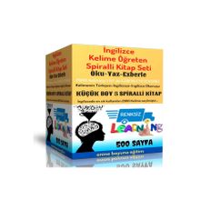 İngilizce Kelime Öğreten Kitap Seti Küçük Boy 5 Spiralli Kitap Enine Boyuna Eğitim - Renksiz