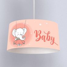 İnstababyrooms Beyaz Turuncu Bebek Fil Desenli Çocuk Odası Dijital Baskılı Sarkıt Avize