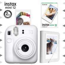 Instax Mini 12 Beyaz Fotoğraf Makinesi 10'lu Film ve Mini Albüm Seti