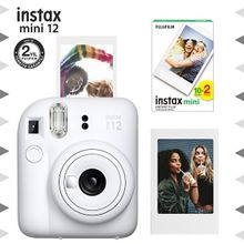 Instax Mini 12 Beyaz Fotoğraf Makinesi Çerçeve ve 20'li Mini Film Seti