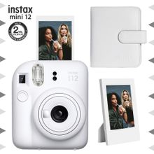 Instax Mini 12 Beyaz Fotoğraf Makinesi Çerçeve ve 64'lü Kare Albüm Seti