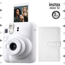 Instax Mini 12 Beyaz Fotoğraf Makinesi ve 96'lı Laporta Albüm Seti