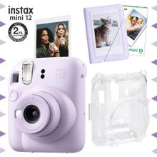 Instax Mini 12 Lila Fotoğraf Makinesi 10'lu Film Mini Albüm ve Şeffaf Kılıf Seti