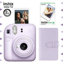 Instax Mini 12 Lila Fotoğraf Makinesi 10'lu Film ve Laporta Albüm Seti