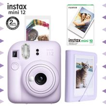 Instax Mini 12 Lila Fotoğraf Makinesi 10'lu Film ve Mini Albüm Seti