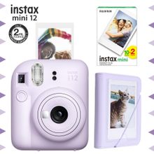 Instax Mini 12 Lila Fotoğraf Makinesi 20'li Film ve Mini Albüm Seti