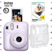 Instax Mini 12 Lila Fotoğraf Makinesi 20'li Film ve Şeffaf Kılıf Seti