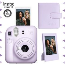 Instax Mini 12 Lila Fotoğraf Makinesi Çerçeve ve 64'lü Kare Albüm Seti