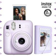 Instax Mini 12 Lila Fotoğraf Makinesi ve 28'li Mini Albüm Seti