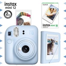Instax Mini 12 Mavi Fotoğraf Makinesi 10'lu Film ve Mini Albüm Seti