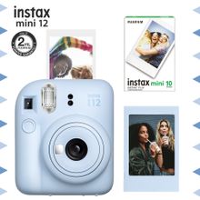 Instax Mini 12 Mavi Fotoğraf Makinesi Çerçeve ve 10'lu Mini Film Seti