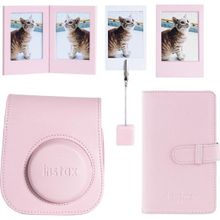 Instax Mini 12 Pembe Deri Kılıf Laporta Deri Albüm ve Fotoğraf Çerçeveleri Aksesuar Seti