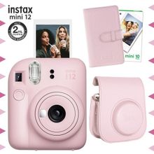 Instax Mini 12 Pembe Fotoğraf Makinesi 10'lu Film Laporta Albüm ve Deri Kılıf Seti