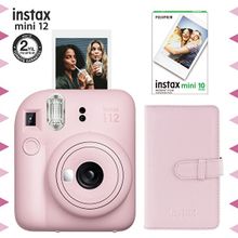 Instax Mini 12 Pembe Fotoğraf Makinesi 10'lu Film ve Laporta Albüm Seti