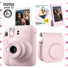 Instax Mini 12 Pembe Fotoğraf Makinesi 20'li Film Çerçeve ve Deri Kılıf Seti