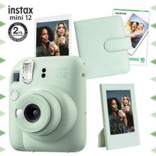 Instax Mini 12 Yeşil Fotoğraf Makinesi 10'lu Film Çerçeve ve Kare Albüm Seti