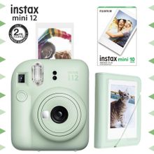 Instax Mini 12 Yeşil Fotoğraf Makinesi 10'lu Film ve Mini Albüm Seti