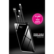 İntouch 10.000 Mah Prime Dijital Göstergeli Dahili Çoklu Kablolu Powerbank,Siyah,Taşınabilir Şarj Cihazı