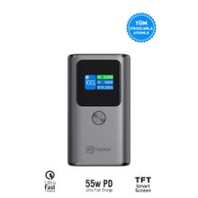İntouch 10.000mAh Ultra Hızlı Şarj 55W TFT Ekranlı Powerbank - Premium Serisi