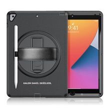 iPad 10.2 7.Nesil Hand Strap - Siyah Tablet Kılıfı