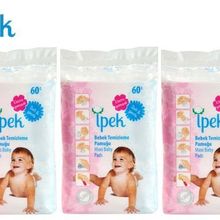 İpek 180 Adet 3x60 Bebek Temizleme Pamuğu