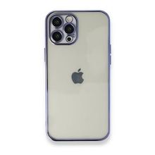 iPhone 12 Pro Max Razer Lensli Silikon - Mor Cep Telefonu Kılıfı