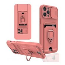 iPhone 12 Pro Max Zuma Kartvizitli Yüzüklü Silikon - Pembe Cep Telefonu Kılıfı