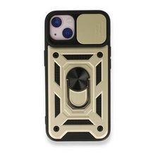 iPhone 13 Pars Lens Yüzüklü Silikon - Gold Cep Telefonu Kılıfı