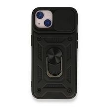 iPhone 13 Pars Lens Yüzüklü Silikon - Siyah Cep Telefonu Kılıfı