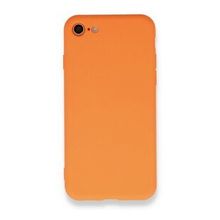 iPhone 7 Nano İçi Kadife Silikon - Turuncu Cep Telefonu Kılıfı