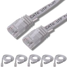 IRENIS Cat6 Yassı Ethernet Network Lant 15 mt Beyaz 5 Adet Ağ Kablosu