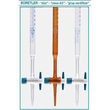 İsolab 017.01.050 50 ml Düz Şeffaf PTFE Musluklu As Kalite Şelbah Çizgili Büret