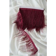 İstoria Bridal Bordo Yarım Metre Deve Kuşu Tüyü, Şerit Tüy, Otriş, Hobi Süsleme Tüyü, Dekoratif Tüy (50cm)