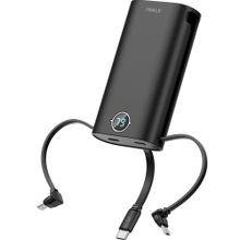İwalk DBL10000S Çoklu Dahili Kablolu PD Hızlı Şarj 9.000 mAh Siyah Powerbank