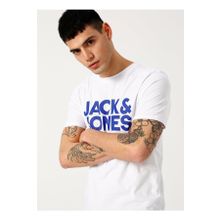 Jack & Jones 12151955 Beyaz Baskılı Baskılı Erkek T-shirt