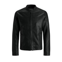 Jack & Jones 12182461 Erkek Siyah Deri Ceket
