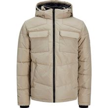 Jack & Jones 12212233 Bej Jjbrady Regular Fit Yalıtımlı Kapüşonlu Şişme Erkek Mont