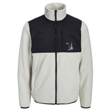 Jack & Jones 12227868 Beyaz Jcofilo Polarfleece Sweat Zip High Sn Erkek Günlük Polar Ceket