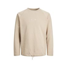Jack & Jones 12229348 Krem Jconavigator Sweat Crew Neck Erkek Günlük Sweatshirts