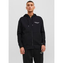 Jack & Jones 12241691_JORVESTERBRO SWEAT ZIP HOO Kapüşon Yaka Siyah Erkek Sweatshirt