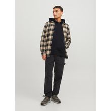 Jack & Jones 12242176_JCOREACT SWEAT HOOD Kapüşon Yaka Siyah Erkek Sweatshirt